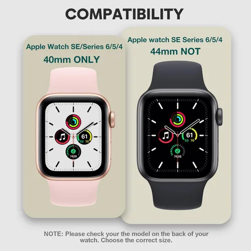 Vista 7 de [Paquete de 2] Funda impermeable 2 en 1 compatible con Apple Watch de 1.575 pulgadas (1.575 in), protector de pantalla SE Series 6 5 4, película