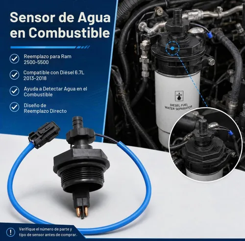 Vista 5 de Hoypeyfiy Sensor de Agua en Combustible, Sensor de Tipo de 8 Lados de Repuesto para Ram 2500 3500 4500 5500 6.7L