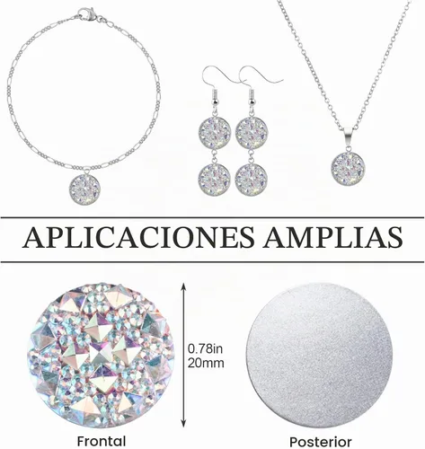 Vista 2 de OIIKI 100 piezas de diamantes de imitación transparentes para la 100 piezas AB Rainbow