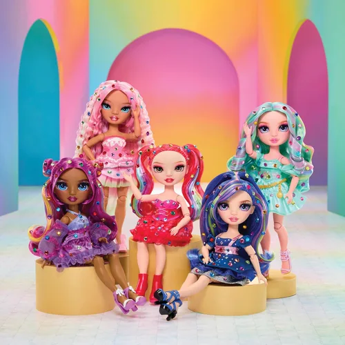Vista 6 de Rainbow High Be Dazzling Muñecas de moda - Adeline Rose (Rosa) con herramienta Bedazzler y Gemas brillantes