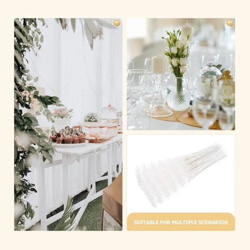 Vista 8 de Yardwe 100 piezas de cadena de perlas con cuentas ramo de perlas para decoración de boda, decoración de boda, relleno de jarrón con cuentas