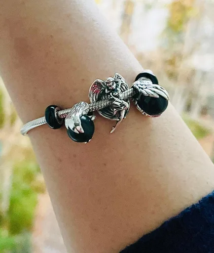 Vista 4 de Cute Angel of Love Sterling Silver Charm Bead Pendant Jewellery Amor Cupid Female Fairy Goddess fits pandora