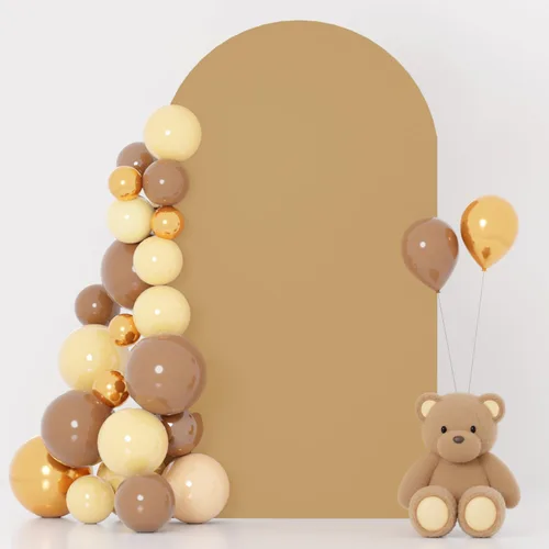 Vista 17 de FOTSHARER Cubierta para arco de boda, cubierta de arco de globo beige de 2.6 x 6 pies, cubiertas de fondo de arco de arco de elastano boho Chiara