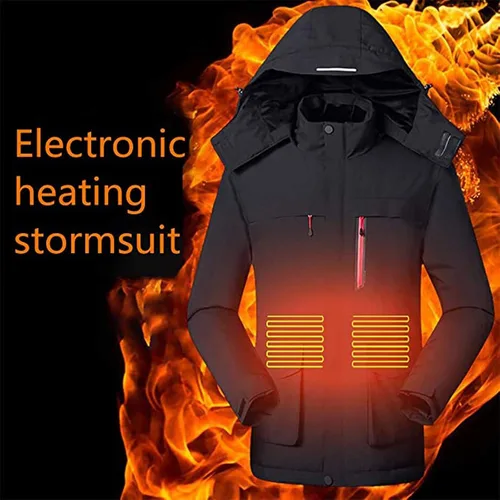 Vista 2 de Chaqueta térmica para mujer, chaqueta con capucha eléctrica delgada, adecuada para deportes al aire Libre, Ciclismo y motocicletas, Pesca, esquí