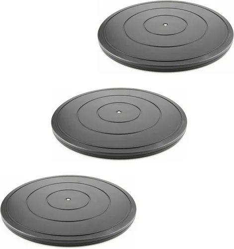 Vista 11 de Tocadiscos Lazy Susan de 16 pulgadas, rodamientos giratorios de bolas de acero resistentes - Soporte de base plana