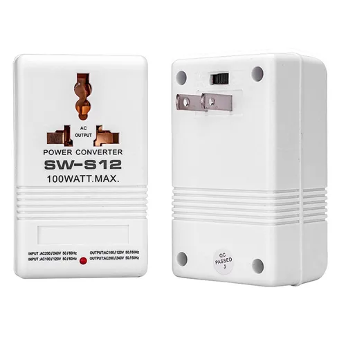 Vista 4 de Walfront Convertidor de corriente de 50 W, convertidor de voltaje de 2 canales AC110V/120V a 220V/240V, adaptador de viaje elevador y descendente