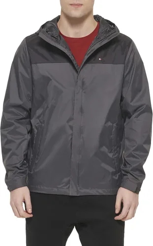Vista 34 de Tommy Hilfiger Chaqueta impermeable con capucha, transpirable, ligera, para hombre