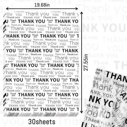 Vista 4 de Hi Sasara Papel de seda grande en blanco y negro, 28 x 20 pulgadas, paquete de 30 hojas para pequeñas empresas y bolsas de regalo