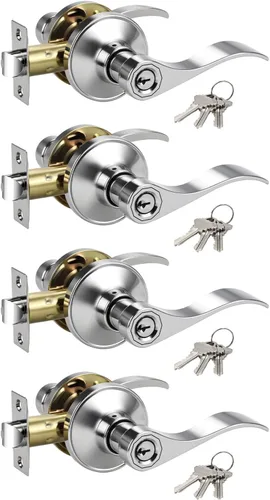 Vista 10 de Manija de puerta con llave y cerradura semejantes. Manija negra mate de puerta en combinación con llave. Manija de puerta estilo vintage negra, Negro