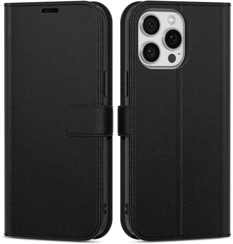 Vista 22 de oakxco Funda tipo cartera para iPhone SE 2022/2020/8/7 con soporte para tarjeta de crédito, funda magnética RFID delgada tipo libro con tapa