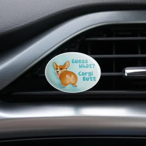 Vista 2 de GRAPHICS & MORE Corgi Butt Funny Joke - Ambientador de coche Clip de ventilación - Aroma a flor de cítricos
