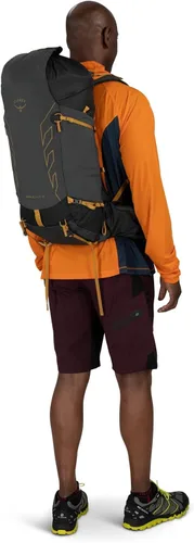 Vista 12 de Osprey Talon Velocity 30L Mochila de senderismo para hombre, gris, talla S Carbón oscuro/Amarillo Tumbleweed