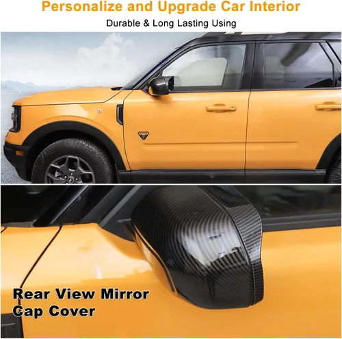 Vista 2 de Cubierta de espejo lateral para Ford Bronco Sports 2021-2024+ cubierta de espejo retrovisor (fibra de carbono)
