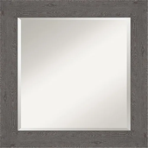 Vista 15 de Amanti Art Espejo de baño gris para sobre el fregadero, espejo rectangular gris rústico de corteza de 25 x 21 pulgadas, marco rústico de campo