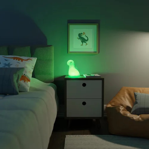 Vista 3 de GLOBE Electric Lámpara de noche LED multicolor de silicona, luz táctil Brontosaurus, recargable, cambio de color, cuerpo suave libre de BPA