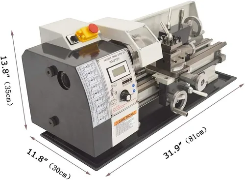 Vista 2 de Techtongda Torno de banco de velocidad variable de 8 x 16 pulgadas con torno de banco de motor sin escobillas de 900 W, 110 V MT5