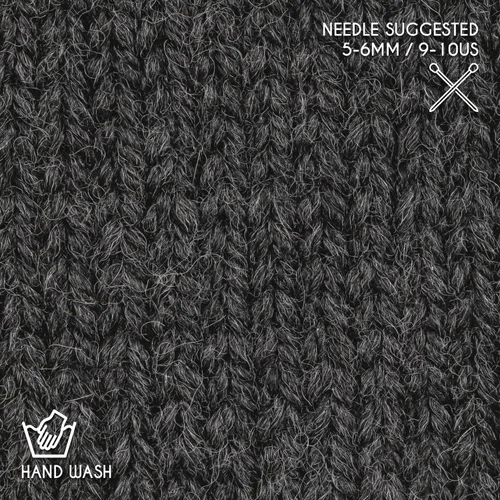 Vista 4 de Set de Lana Abultada (6 x 50 g) Súper Suave de Alpaca Bebé para Tejer Antracita 300 Metros