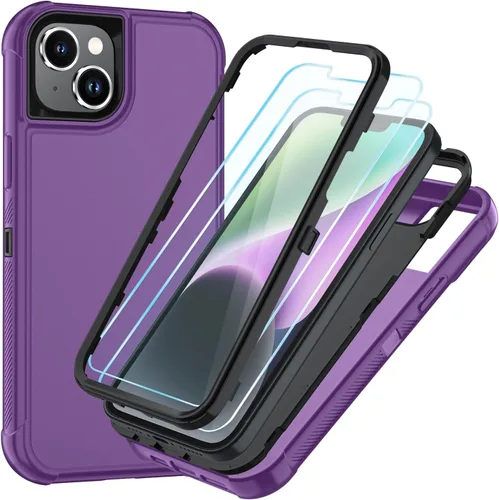 Vista 69 de SunStory Funda compatible con iPhone 11 con protector de pantalla HD, 3 capas de alta resistencia de cuerpo completo, funda protectora híbrida 3