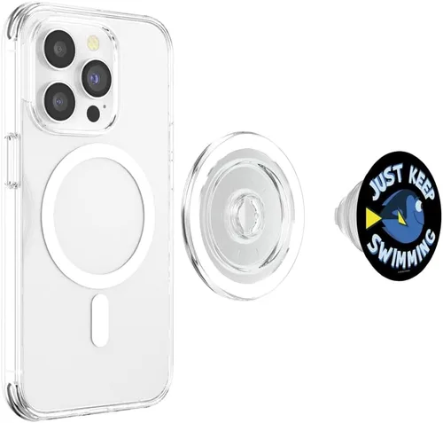 Vista 4 de Disney Pixar Buscando a Dory Just Keep Swimming PopSockets MagSafe PopGrip para iPhone