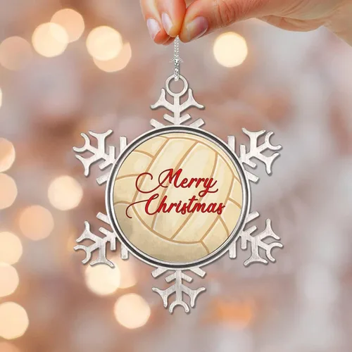 Vista 12 de Adornos de metal con diseño de copo de nieve para fanáticos de los deportes, talla única, adorno de Navidad, recuerdo de recuerdo para decoración