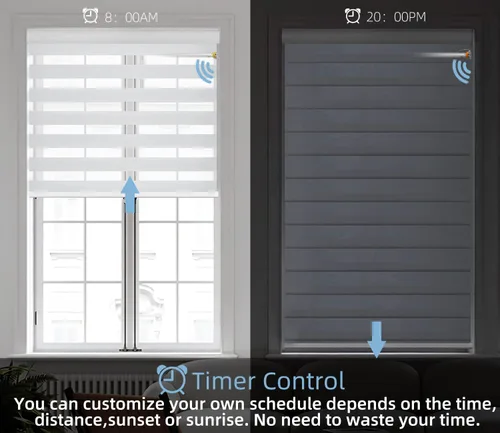 Vista 5 de Kit de motor ciego inteligente Zigbee recargable, abridor automático de cortinas con control de aplicación para tubo de 1.496 in compatible