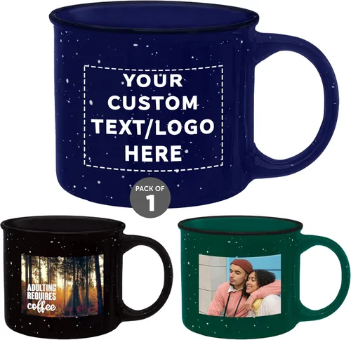 Vista 19 de DISCOUNT PROMOS Tazas de Café de Cerámica Personalizadas para Fogata de 13 oz. Juego de 100, Paquete Personalizado a Granel - Perfecto para Té