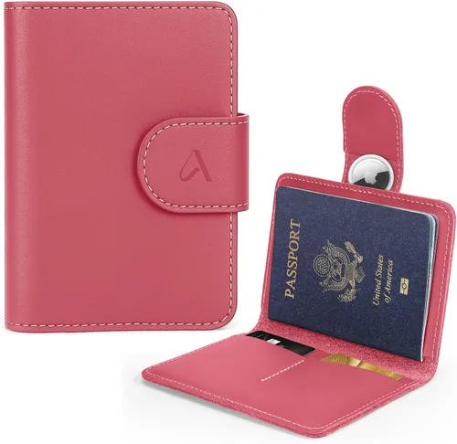 Vista 13 de ALLIVE Soporte para pasaporte para viajes, soporte para pasaporte Rfid para mujeres y hombres, funda de pasaporte de cuero genuino para viaje