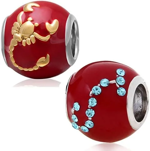 Vista 3 de Abalorio de plata de ley 925 con diseño de signo del zodiaco