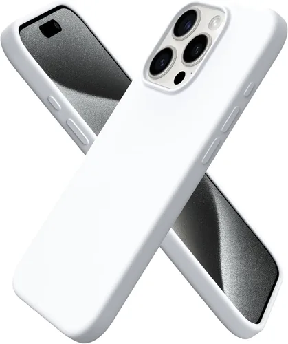 Vista 33 de ORNARTO Funda compatible con iPhone 15 Pro de 6.1 pulgadas, silicona líquida de 3 capas cubierta completa de goma de gel suave, funda protectora