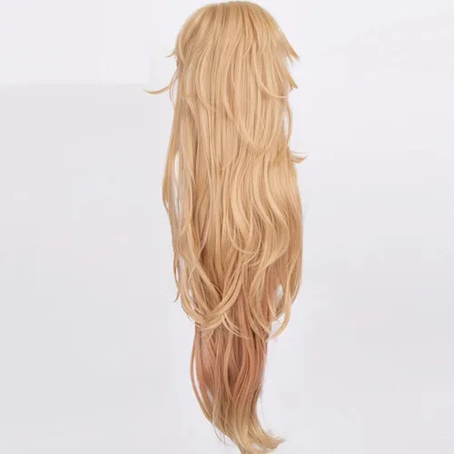 Vista 2 de ydound Peluca de cosplay Douma Cosplay Peluca Demonio Kimetsu no Yaiba Fiesta de Halloween Rubio Pelo Sintético de Fibra Larga para Coser