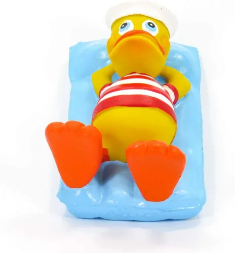 Vista 5 de Lanco Juguete de baño de pato de goma para flotador de piscina Todo natural, orgánico, respetuoso con el medio ambiente, chirriante Importado