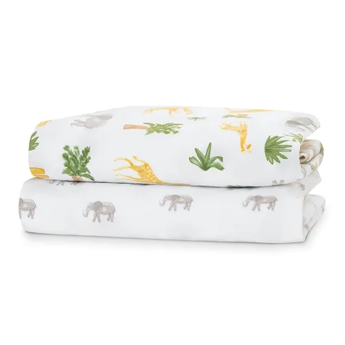 Vista 9 de Delta Children babyGap TrueSleep - Sábanas ajustables para cuna y niños pequeños (paquete de 2 unidades), diseño de amigos de safari (paquete de 2)