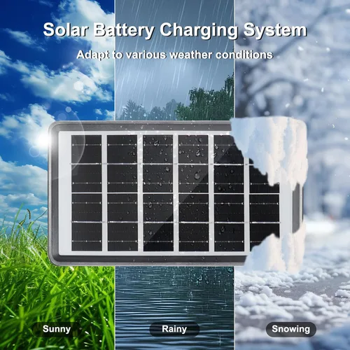 Vista 5 de Kit de cargador de batería solar potable o Fiexd de 5 V 3 W con batería recargable de 2400 mAh (luz LED de 3 W, USB calbe) Multifunciones f