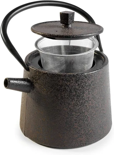 Vista 4 de IBILI 620508 - Olla de té de hierro fundido India 0,80 LT Negro/Rojo