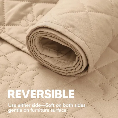 Vista 10 de PAWFINITY Funda de sofá impermeable para perros, manta acolchada con estampado de patas para sofá/cama, resistente al pelo de mascotas, agradable al