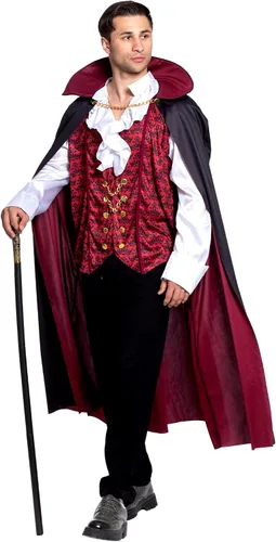 Vista 3 de Disfraz de vampiro para hombre, disfraz de Halloween con dientes, capa de dientes, eventos, juego de rol, cosplay