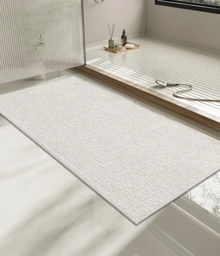 Vista 91 de Chakme Juego de 2 alfombras de baño ultrafinas, absorbentes, antideslizantes, lavables a máquina, color negro, 17 x 24 pulgadas / 17 x 30 pulgadas