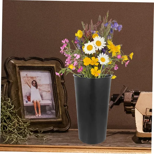 Vista 2 de Florero de plástico, negro, 20 oz