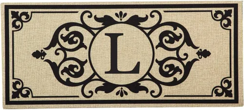 Vista 14 de Evergreen Flag Cambridge Monogram Letra A Burlap Sassafras Switch Mat 22" x 10