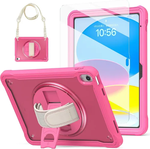 Vista 17 de BLOSOMEET Funda transparente para iPad de 9ª/8ª/7ª generación 2021/2020/2019 de 10.2 pulgadas con protector de pantalla de vidrio templado y soporte