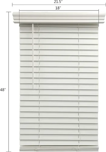 Vista 5 de METRO GALAXY Persianas horizontales venecianas de madera sintética de 2 pulgadas, persianas de ventana inalámbricas de montaje interior parcial, 18