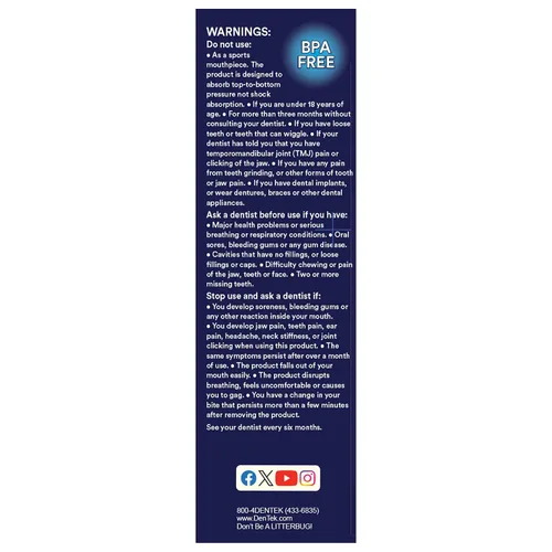 Vista 13 de DenTek Protector dental de ajuste profesional, protector bucal para rechinar dientes por la noche, 1 unidad FDA-Cleared, Mouth Guard for Grinding