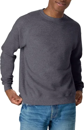 Vista 42 de Hanes Men's Sweatshirt, EcoSmart Fleece Crewneck Sweatshirt, Big & Tall Available, 1 or 2-Pack Marrón (Army Brown)