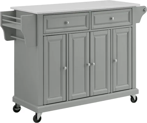 Vista 19 de Crosley Furniture isla de cocina con ruedas, Madera, Negro