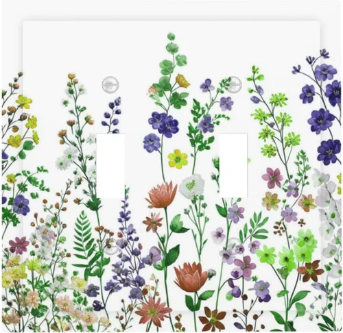 Vista 71 de Cubiertas de pared de lodge rústico retro con diseño de osos, ciervos y animales salvajes. Placas de pared dúplex simples para interruptor de luz.