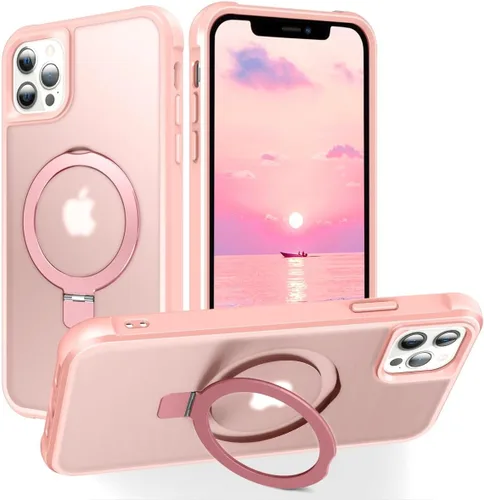 Vista 127 de CHAOFEnG Funda magnética compatible con iPhone 11 con soporte, prueba de caídas de grado militar, compatible con imán, anillo translúcido, parte