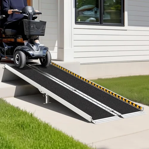Vista 13 de gardhom Rampa Portátil para Silla de Ruedas de 2 Pies, Rampa Plegable Antideslizante de Aluminio para Discapacitados, Rampa para Silla de Ruedas