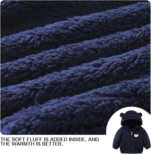 Vista 6 de Chaqueta de forro polar para bebé, ropa de vino para niña, abrigo para niños pequeños