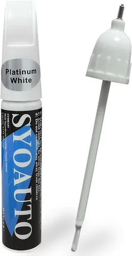 Vista 12 de SYOAUTO Blizzard Pearl 070 Pintura de retoque Fit para coches Toyota Pintura de retoque para autos Pincel y punta de reparación de arañazos 2 en 1