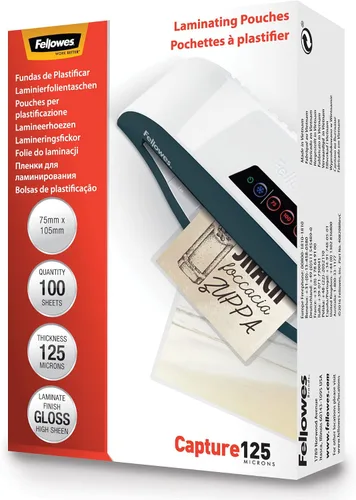 Vista 5 de Fellowes Capture 2.126x3.386 in 125 Micron - Bolsas laminadoras brillantes (paquete de 50)